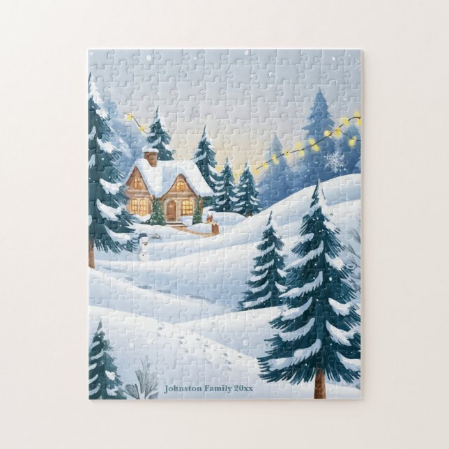 Lighted Christmas Town Jigsaw Puzzle (Vertical)