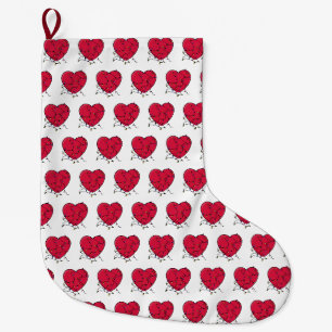 Lighted Heart Large Christmas Stocking