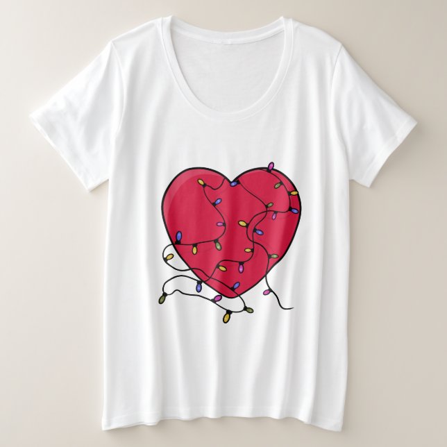 Lighted Heart Plus Size T-Shirt (Design Front)