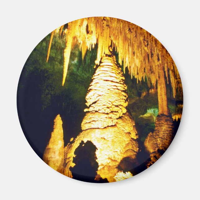 Lighted Interior Of Carlsbad Caverns National Park Magnet (Front)