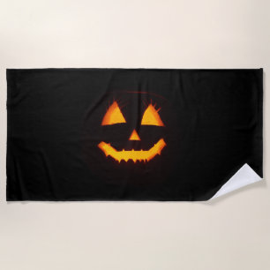 Lighted Jack O Lantern  Beach Towel