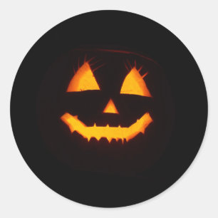 Lighted Jack O Lantern  Classic Round Sticker