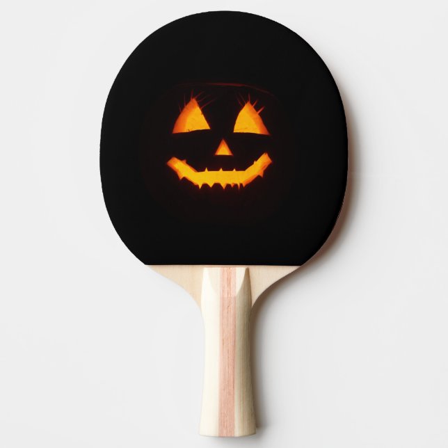 Lighted Jack O Lantern  Ping Pong Paddle (Front)