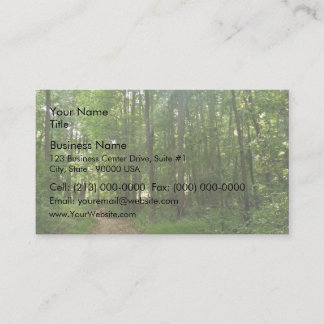 Lighted path in forest business card
