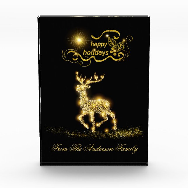 Lighted Reindeer Photo Block (Front)