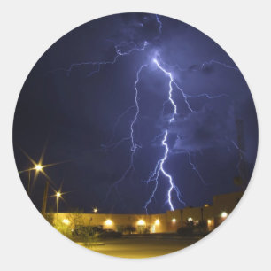 Lightening strike classic round sticker