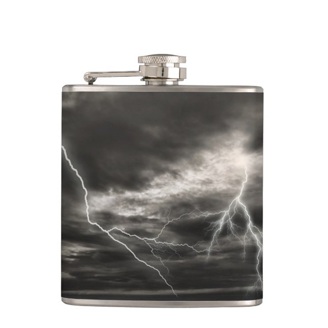 Lightening Strike Whiskey Flask (Front)