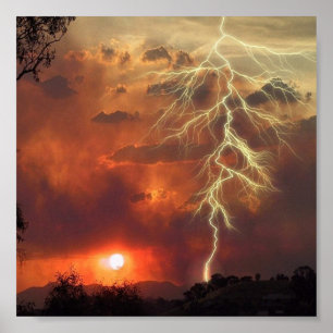 Lightening Sunset Poster