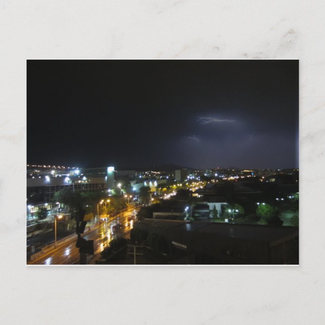 Lightening / Thunderstorm over Thessaloniki Postcard (Front)