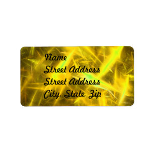 lightening Yellow Abstract Fractal Address Sticker