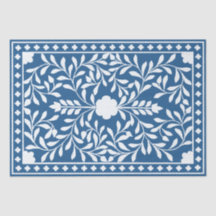 Lighter Blue traditional Bone Inlay Decouapage