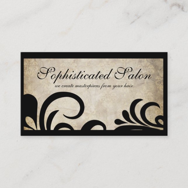 Lighter Modern Sophisticated Designer Salon Business Card (Front)