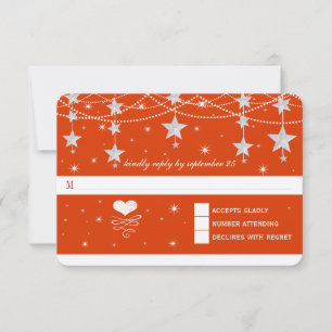 Lighter Red Wedding Under the Stars RSVP