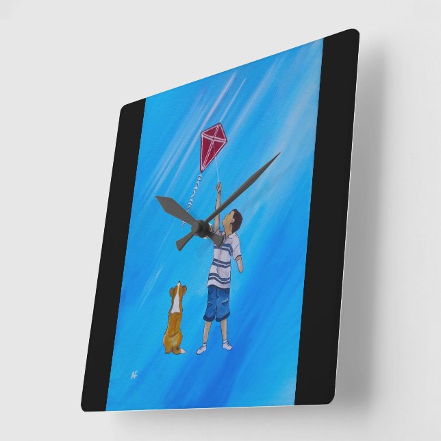Lighter than Air Painting by Alfred Fox Square Wall Clock (Angle)