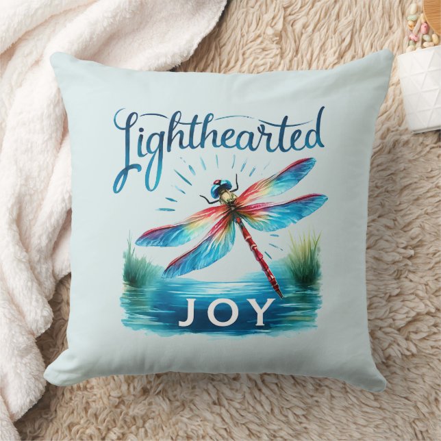 Lighthearted Joy - Artistic Dragonfly Cushion (Blanket)
