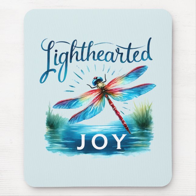 Lighthearted Joy - Artistic Dragonfly Mouse Pad (Front)