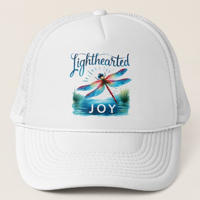 Lighthearted Joy - Artistic Dragonfly Trucker Hat (Front)