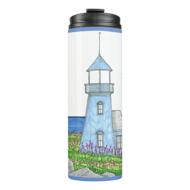 Lighthouse 10; Thermal Tumbler; Grey Blue Tumbler (Front)