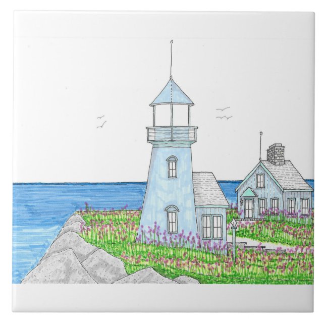 Lighthouse 2 Ceramic Tile (Front)
