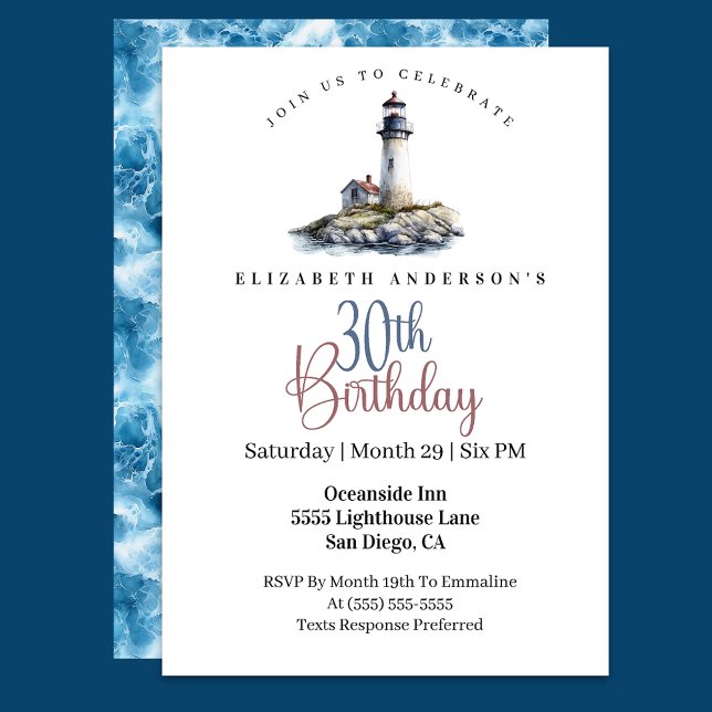 Lighthouse 30th Birthday Invitation (Creator Uploaded)