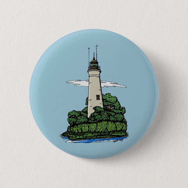 Lighthouse 6 Cm Round Badge (Front)