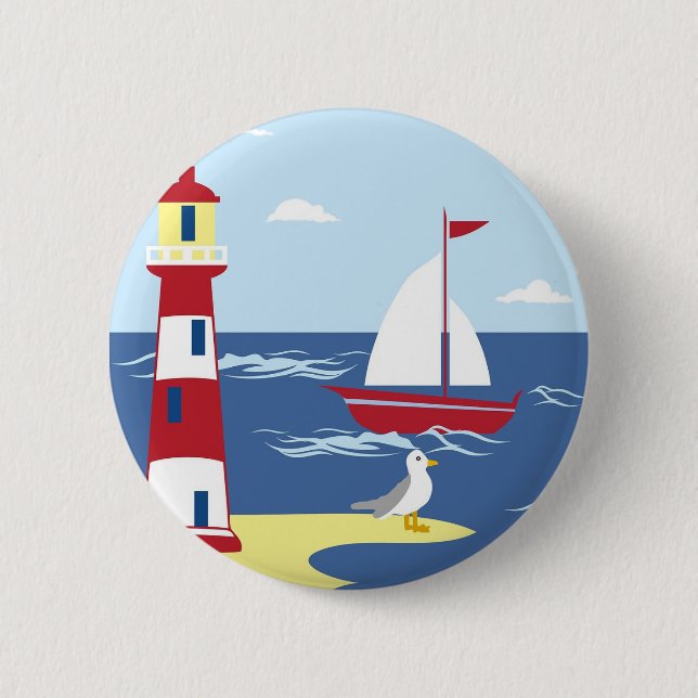 lighthouse 6 cm round badge (Front)
