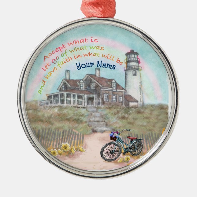 Lighthouse Acceptance  Metal Tree Decoration (Front)