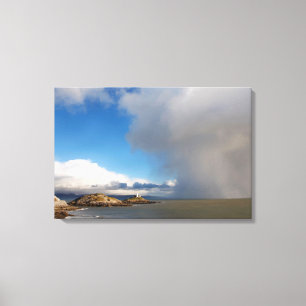 Lighthouse and approaching storm canvas print