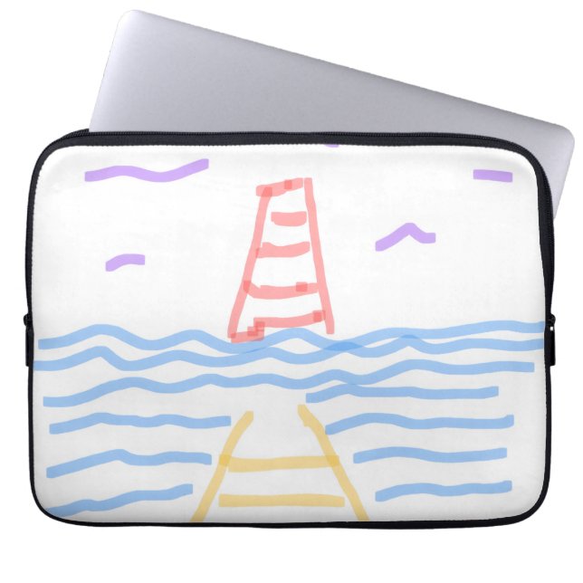 Lighthouse and Pier Electronics Bag (Front)