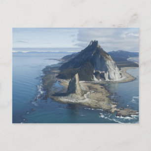 Lighthouse and rock pinnacle at Cape St. Elias Postcard