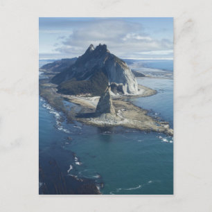 Lighthouse and rock pinnacle at Cape St. Elias Postcard