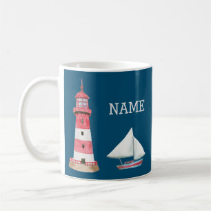 Lighthouse and Sailboat Tea and Coffee Mug