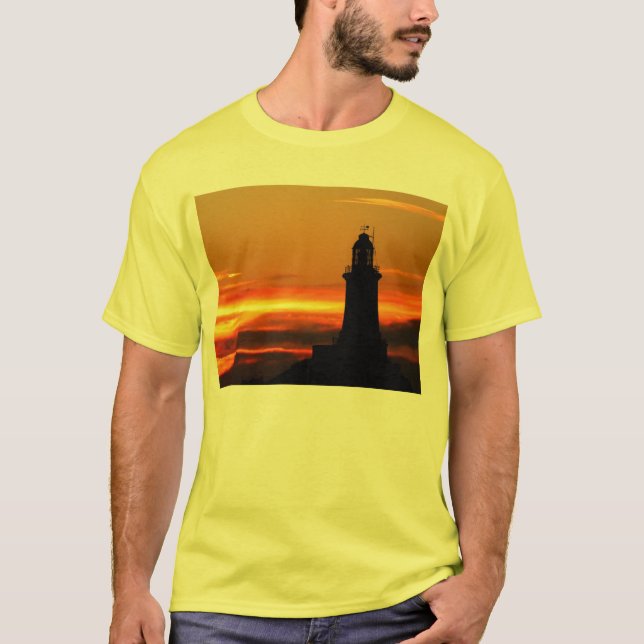 Lighthouse and sky on fire T-Shirt (Front)