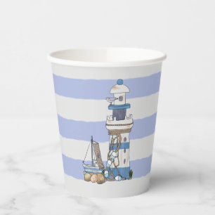 lighthouse and steep   cardboard paper cups