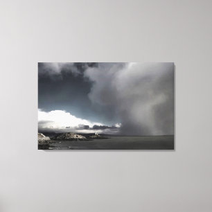Lighthouse and storm clouds canvas print