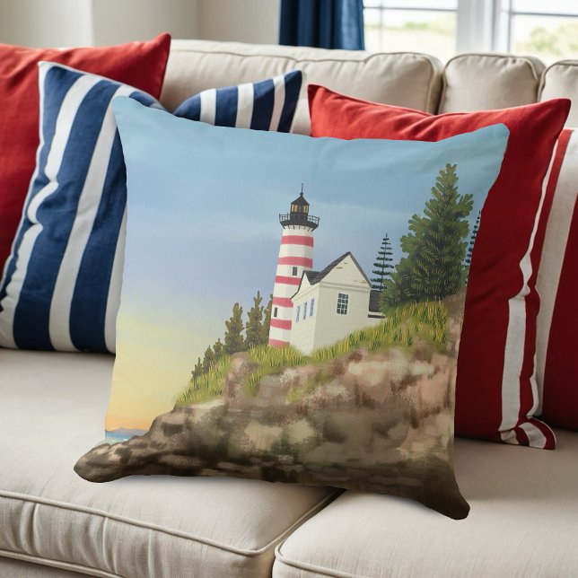 Lighthouse and Sunset  Cushion (Creator Uploaded)