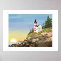 Lighthouse and Sunset Extra Large Print