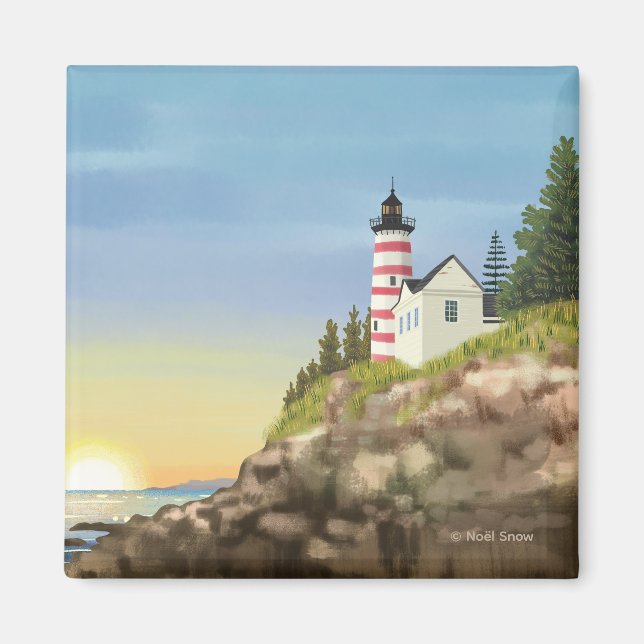Lighthouse and Sunset Magnet (Front)