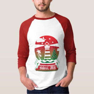Lighthouse and tree Vintage Christmas t shirt desi