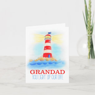 Lighthouse art and slogan Birthday Card