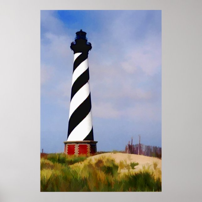 Lighthouse at Cape Hatteras North Carolina Poster (Front)