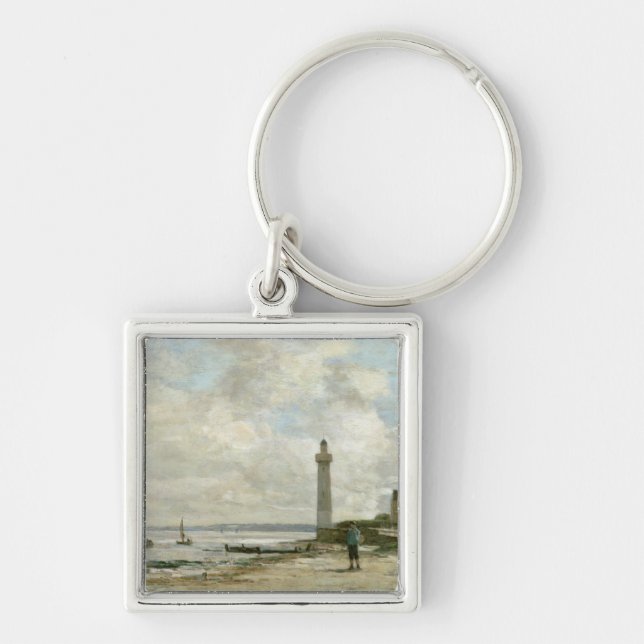 Lighthouse at Honfleur, 1864-66 (oil on panel) Key Ring (Front)