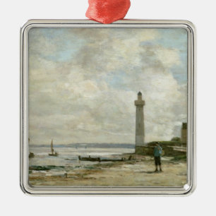 Lighthouse at Honfleur, 1864-66 (oil on panel) Metal Tree Decoration