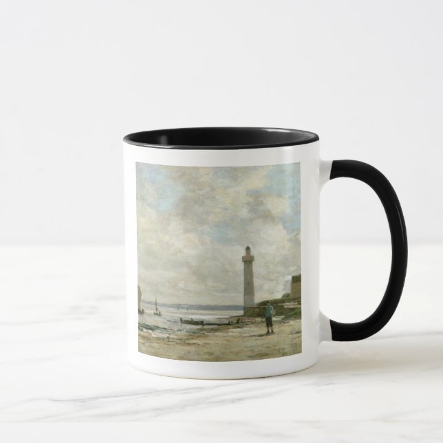 Lighthouse at Honfleur, 1864-66 (oil on panel) Mug (Right)