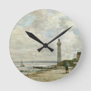 Lighthouse at Honfleur, 1864-66 (oil on panel) Round Clock