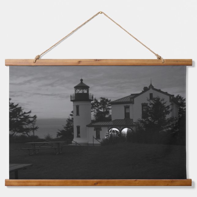 Lighthouse at night hanging tapestry (Front)