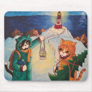 Lighthouse at Night Mouse Pad