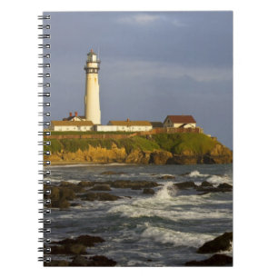 Lighthouse at Pigeon Point State Beach in San 2 Spiral Notebook