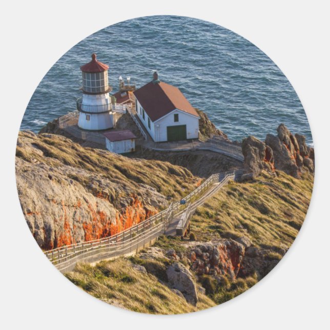 Lighthouse At Point Reyes National Seashore Classic Round Sticker (Front)