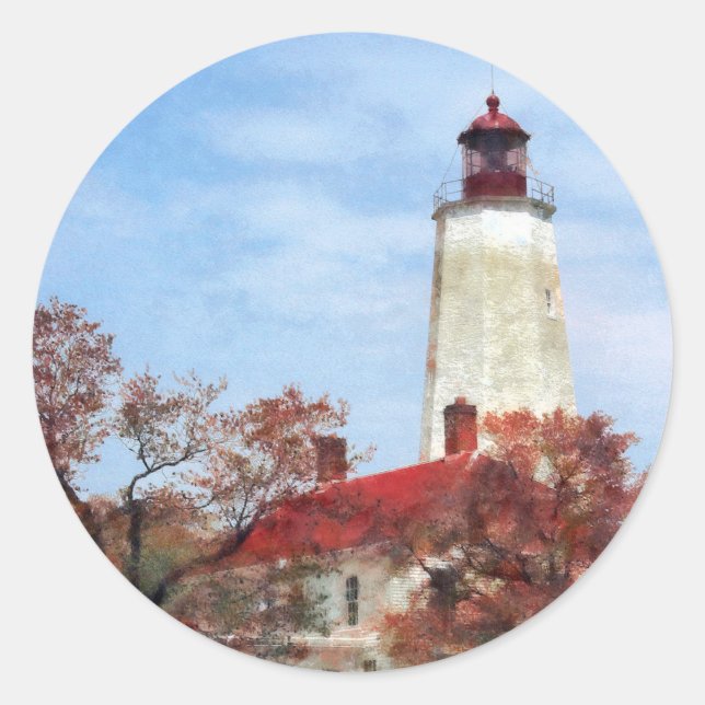 Lighthouse at Sandy Hook Classic Round Sticker (Front)